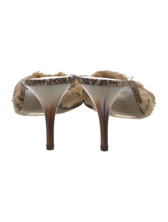 Dolce & Gabbana Leather Raw-Edge Trim Slides