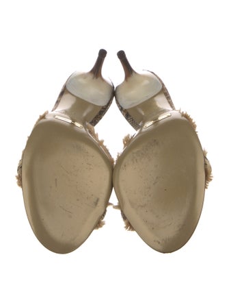 Dolce & Gabbana Leather Raw-Edge Trim Slides