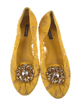 Dolce & Gabbana Lace Lace Pattern Ballet Flats