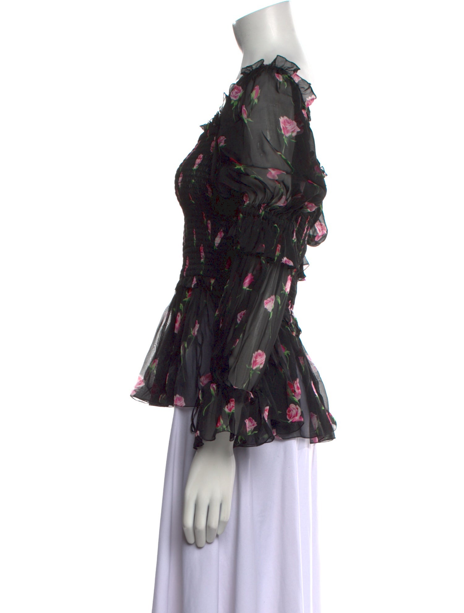 Dolce & Gabbana Floral Print Square Neckline Blouse