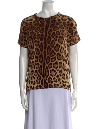Dolce & Gabbana Silk Animal Print T-Shirt