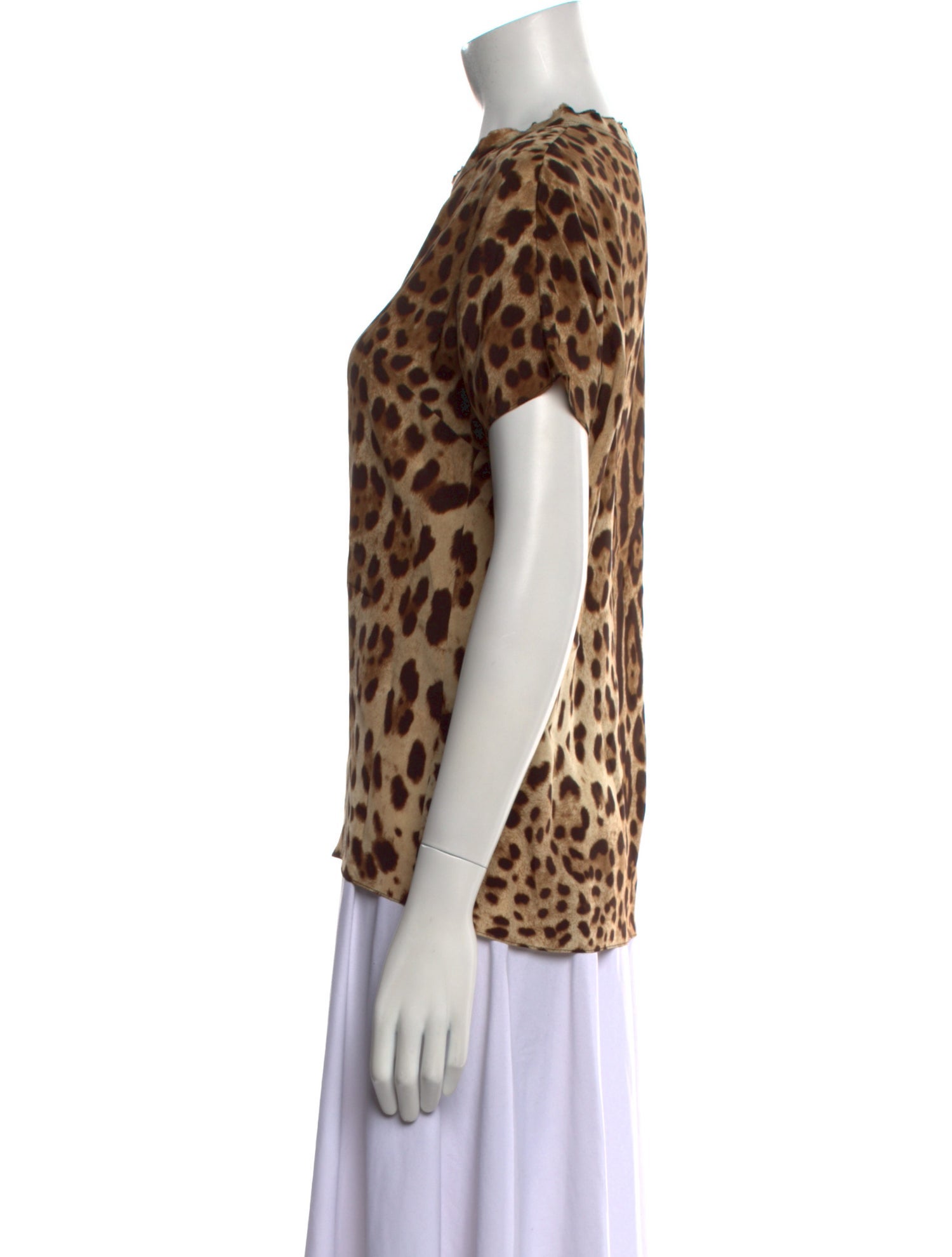 Dolce & Gabbana Silk Animal Print T-Shirt