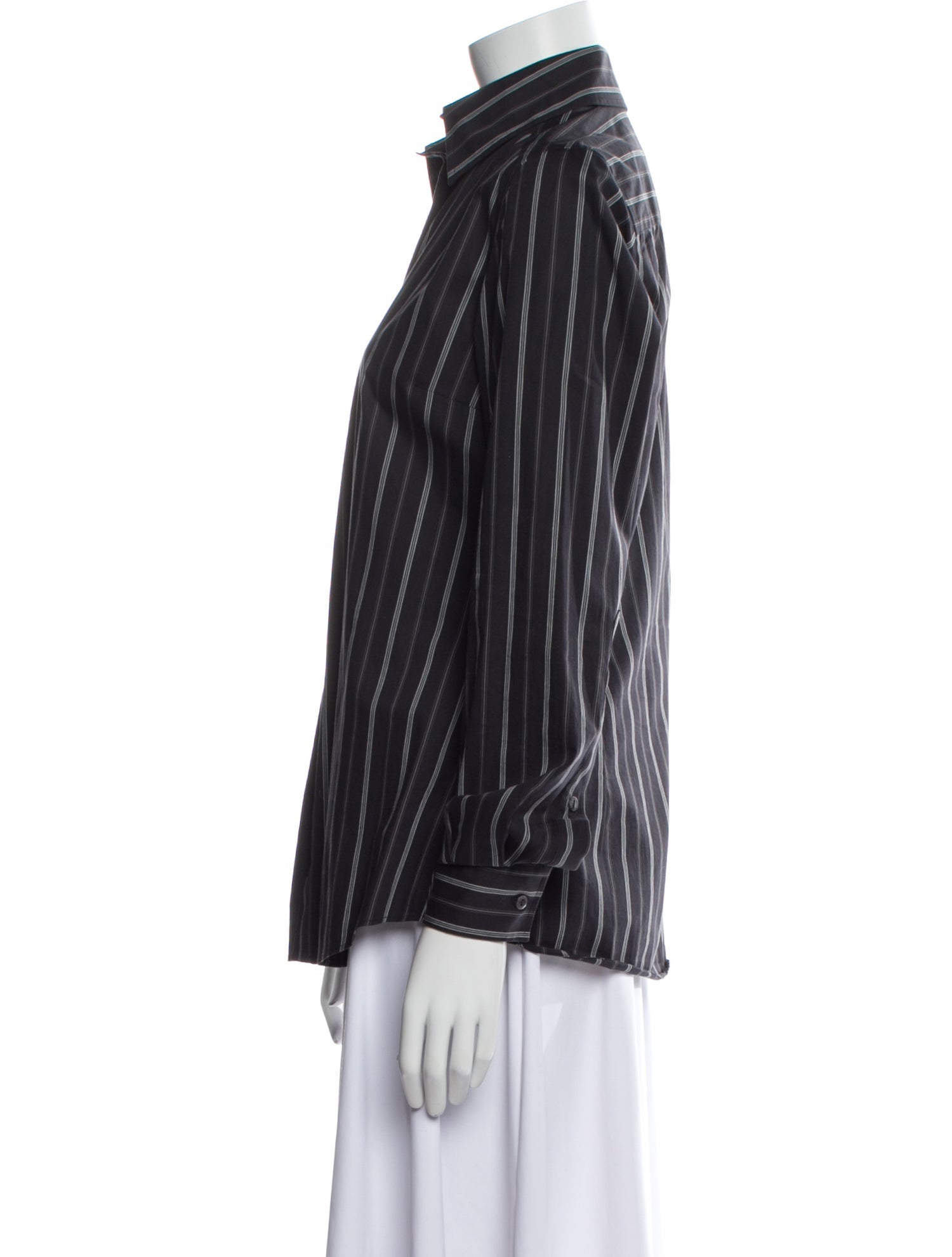 Dolce & Gabbana Striped Long Sleeve Button-Up Top
