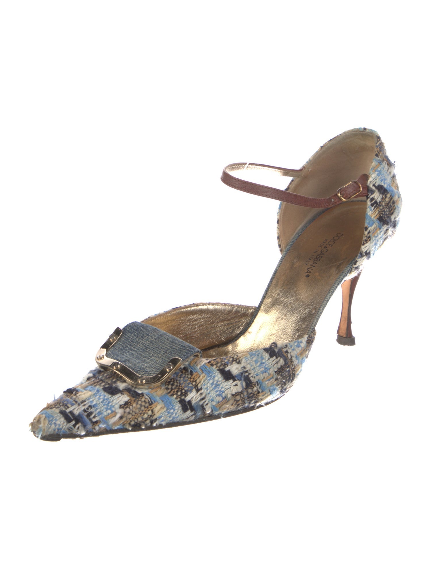 Dolce & Gabbana Tweed Tweed Pattern D'Orsay Pumps