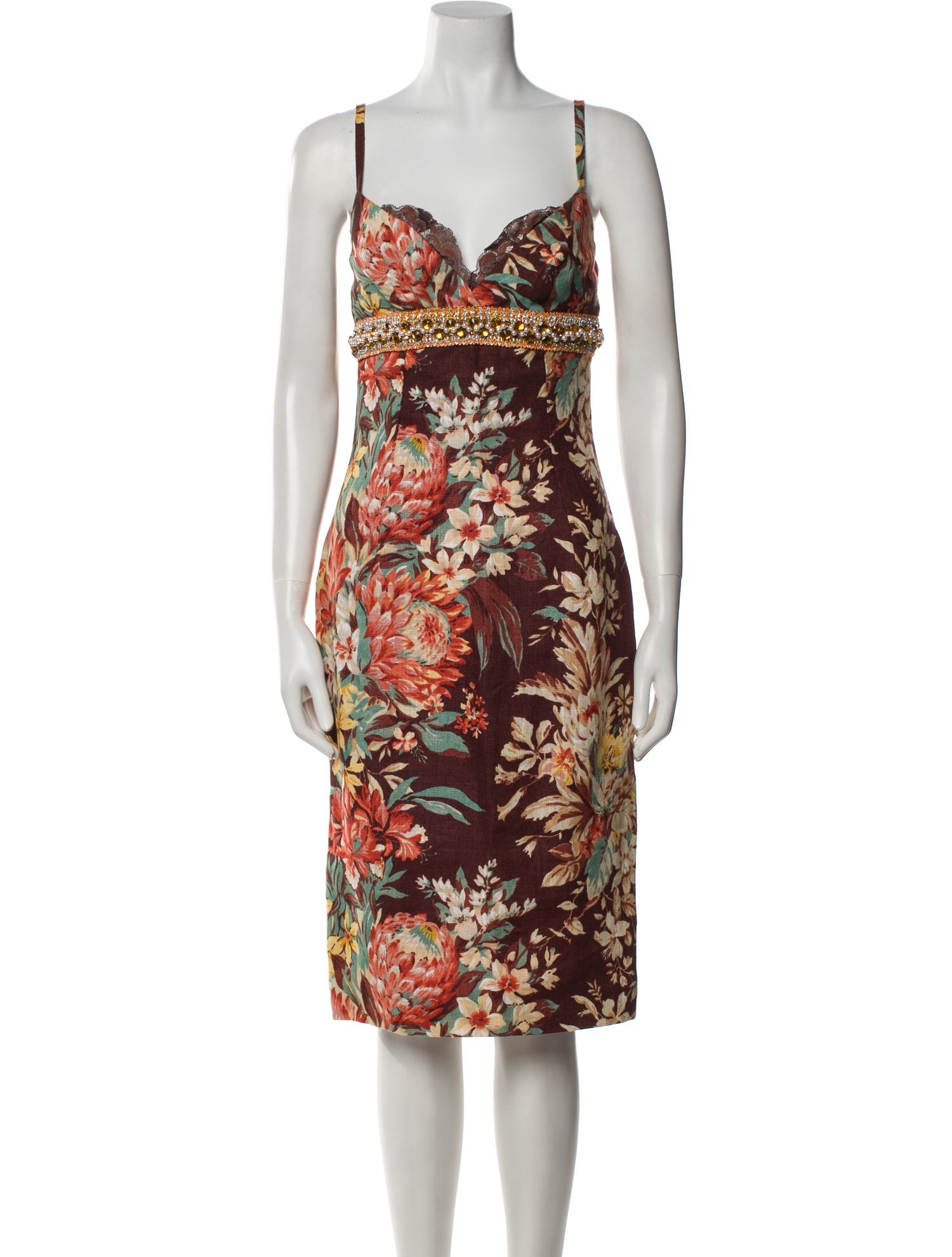 Dolce & Gabbana Linen Midi Length Dress