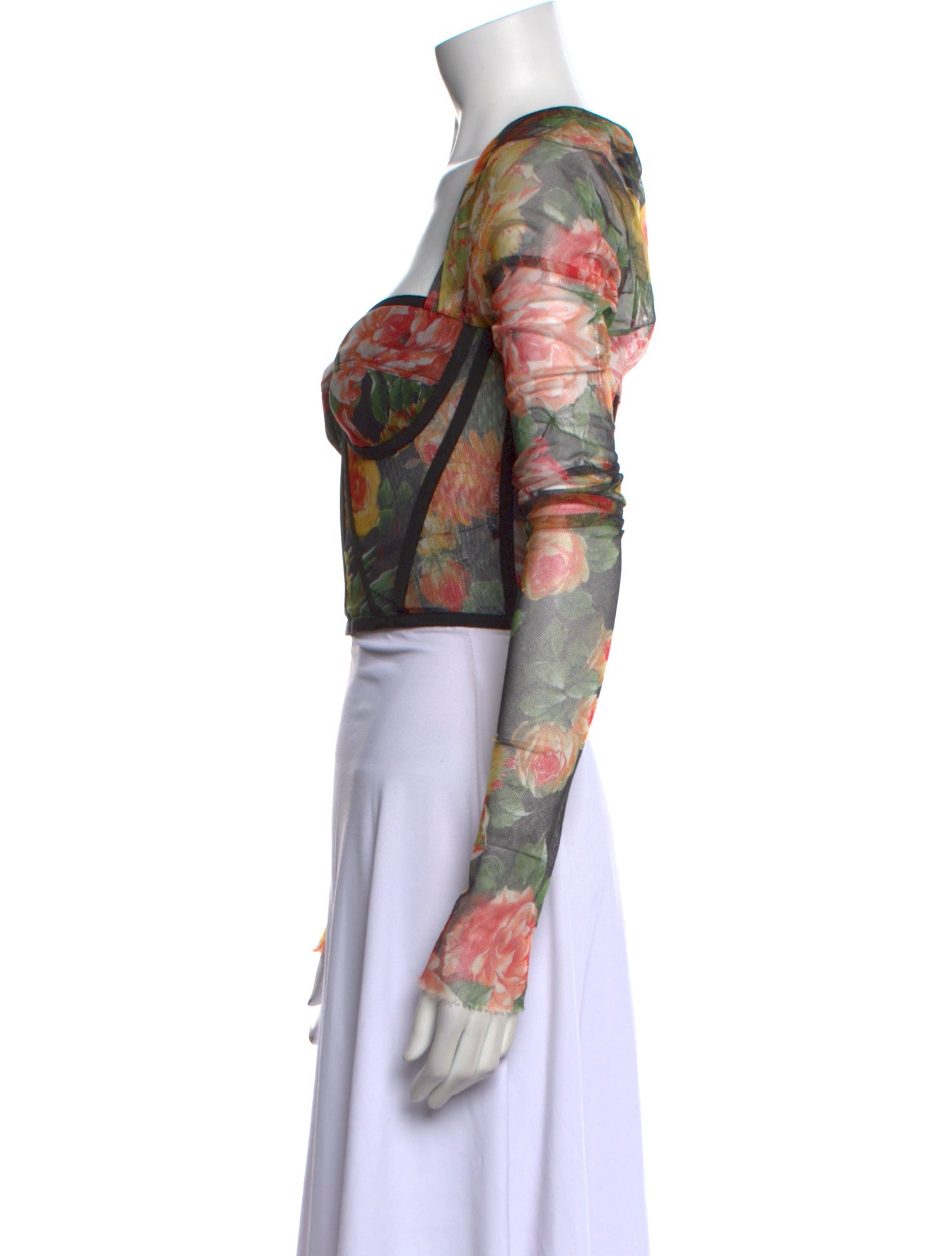 Dolce & Gabbana Printed Square Neckline Crop Top