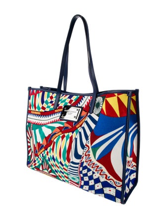 Dolce & Gabbana Carretto Siciliano Print Canvas Tote