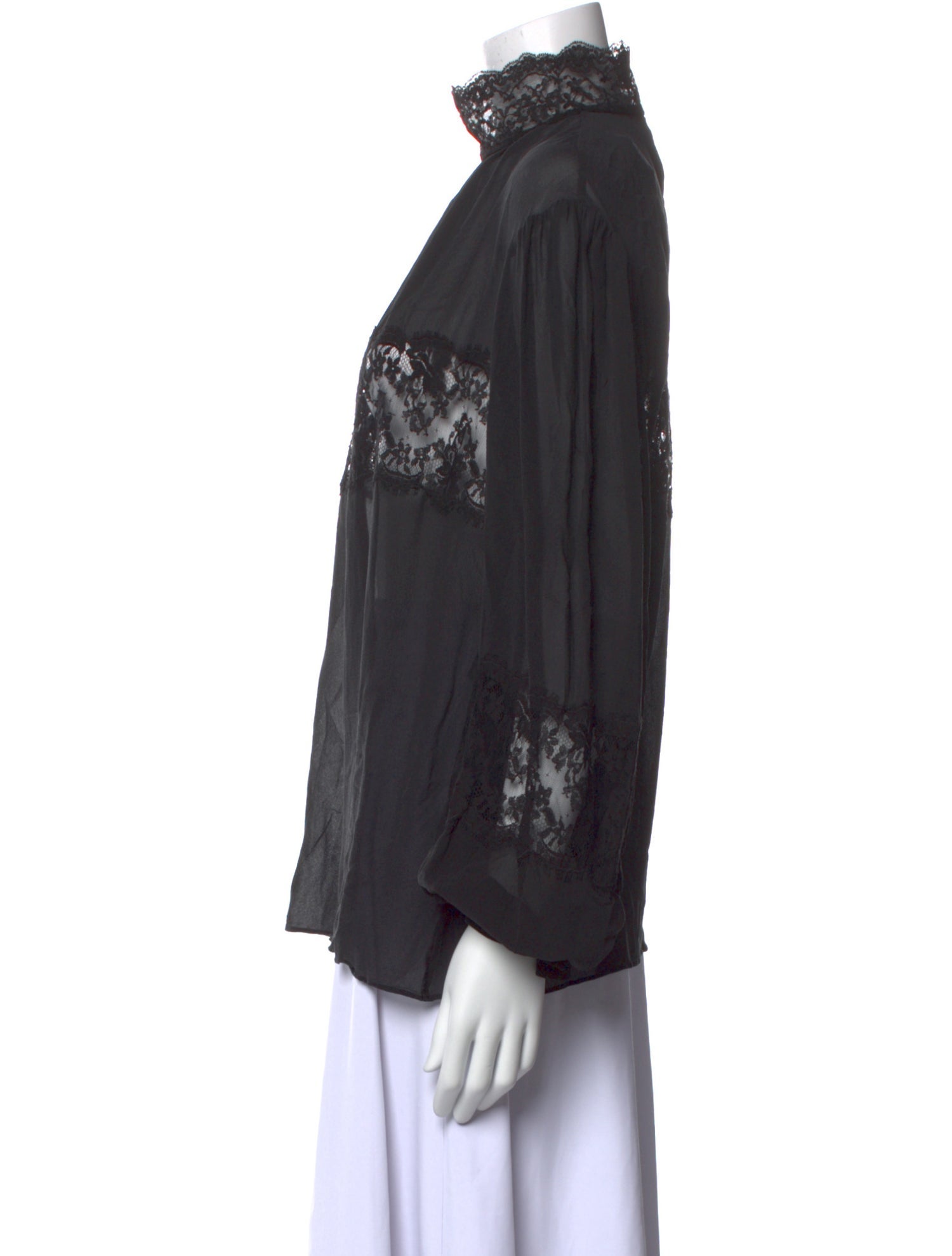 Dolce & Gabbana Mock Neck Long Sleeve Blouse