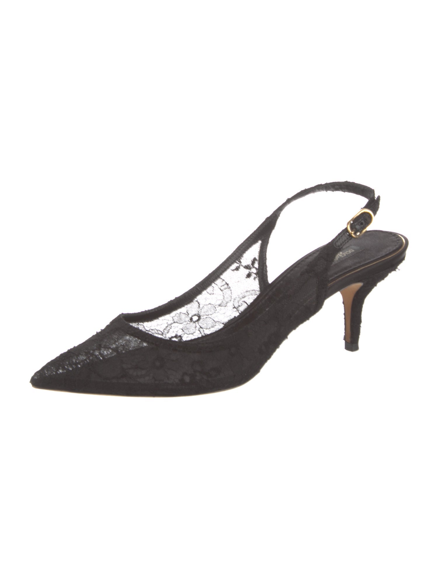 Dolce & Gabbana Lace Lace Trim Embellishment Slingback Pumps