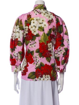 Dolce & Gabbana Printed Long Sleeve Button-Up Top