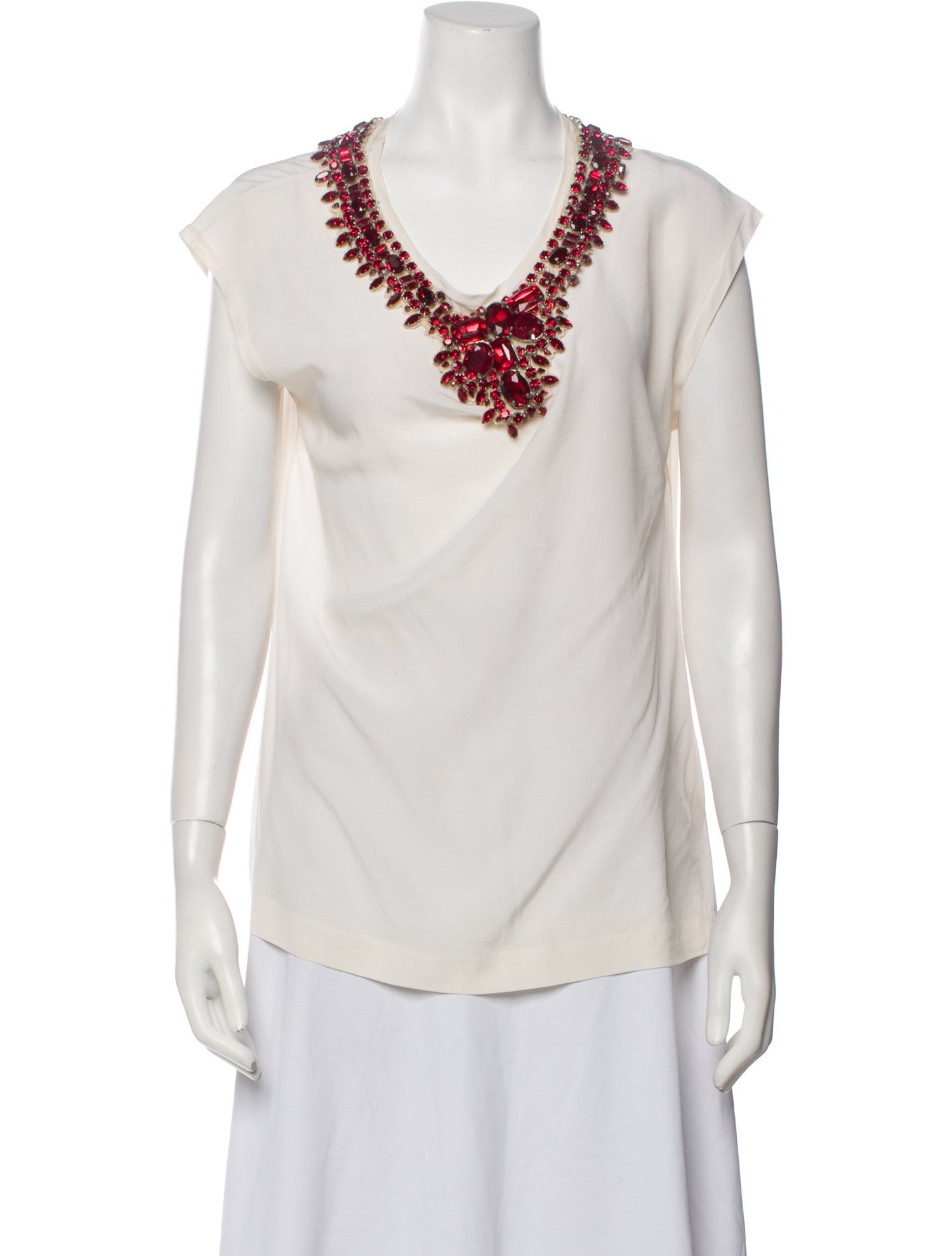 Dolce & Gabbana Silk Scoop Neck Blouse