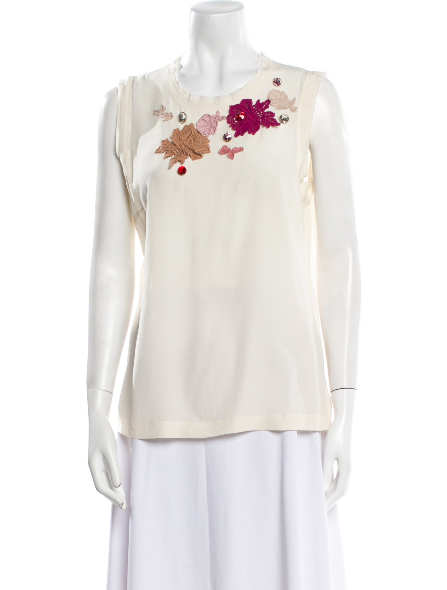 Dolce & Gabbana Silk Crew Neck Top