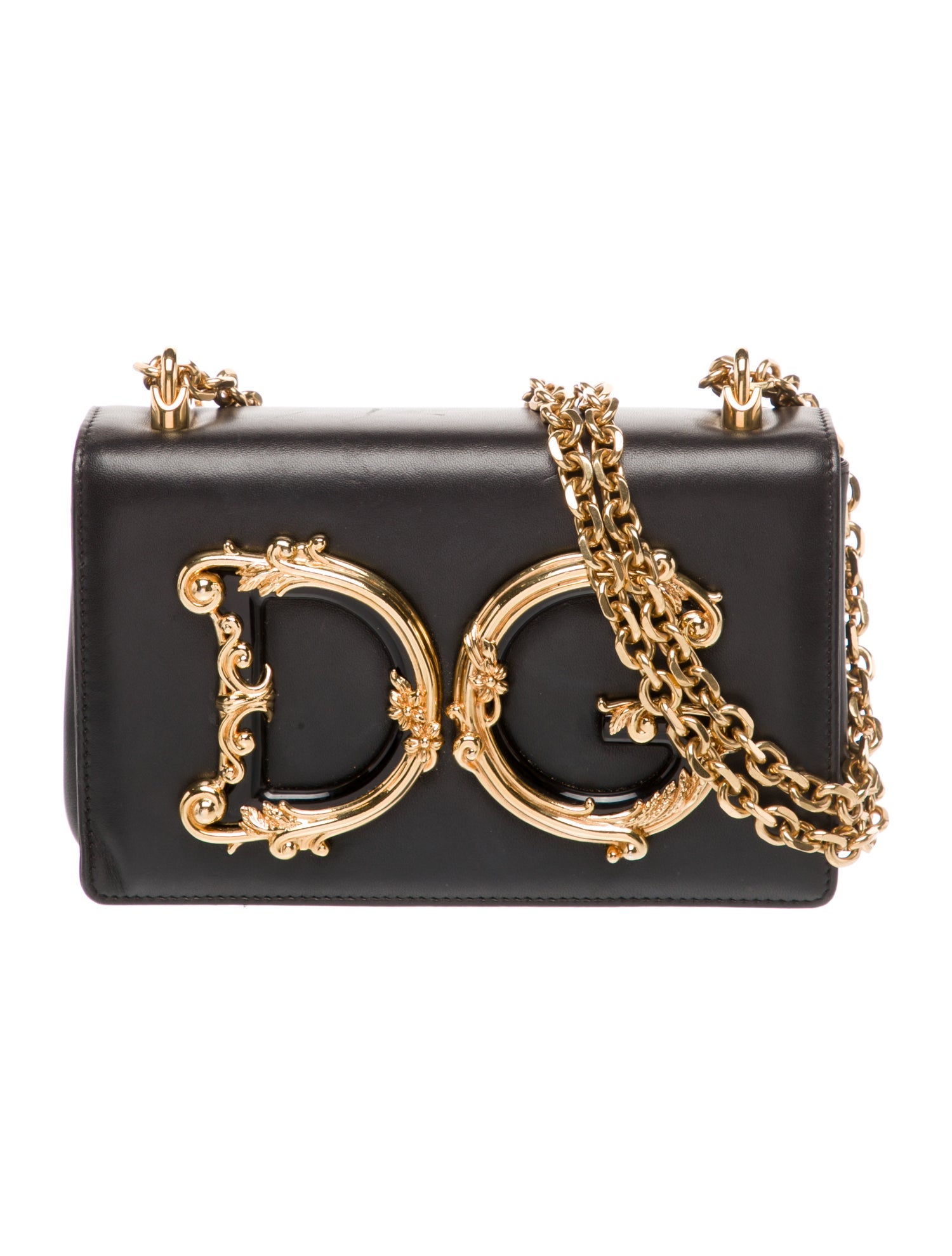 Dolce & Gabbana Leather Nappa DG Girls Shoulder Bag Black