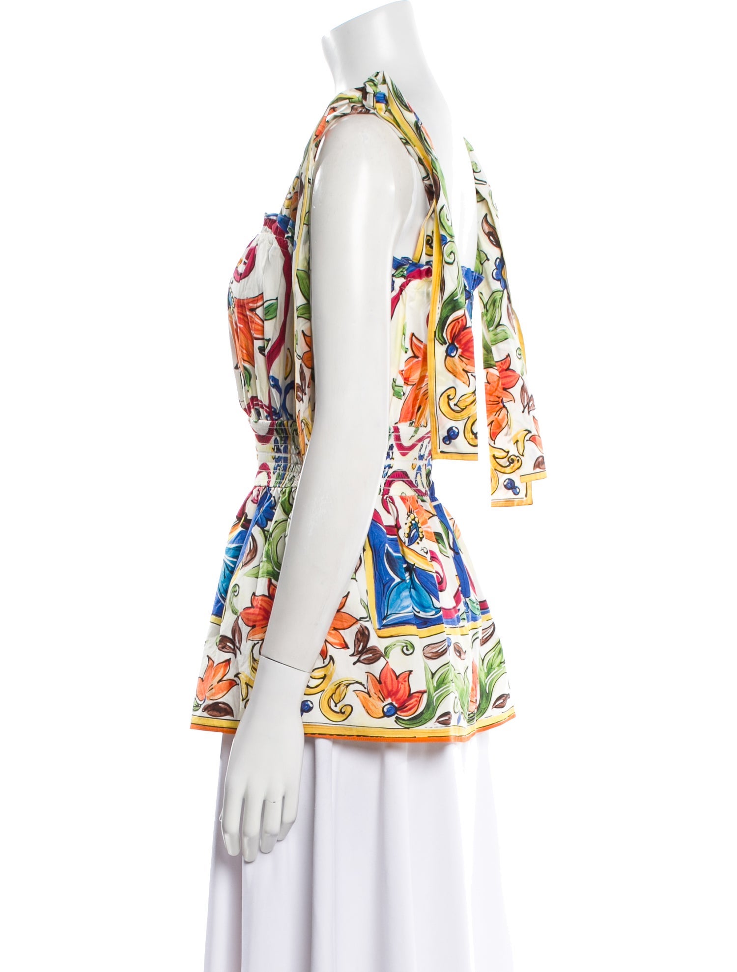 Dolce & Gabbana Printed Square Neckline Top