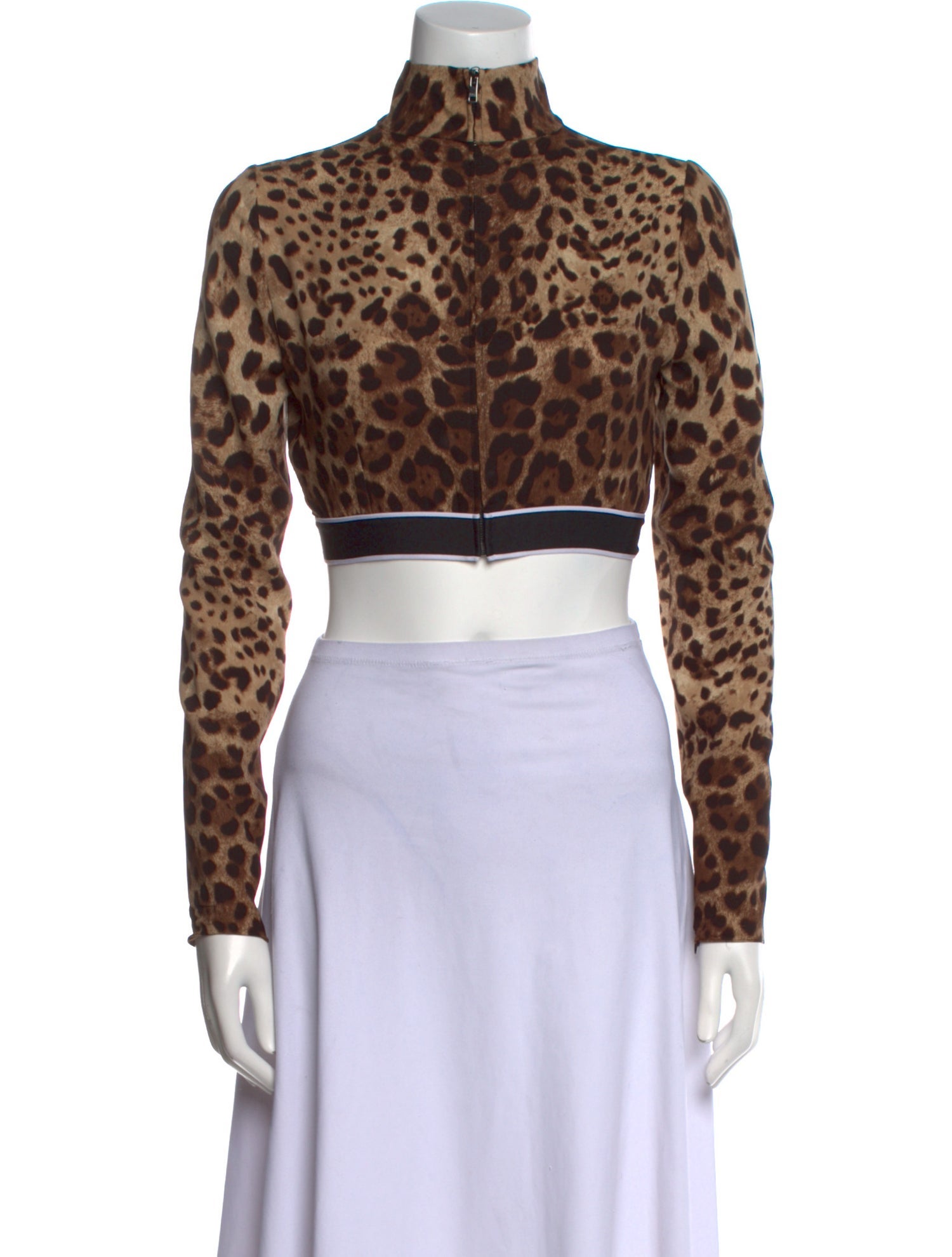 Dolce & Gabbana Silk Animal Print Crop Top