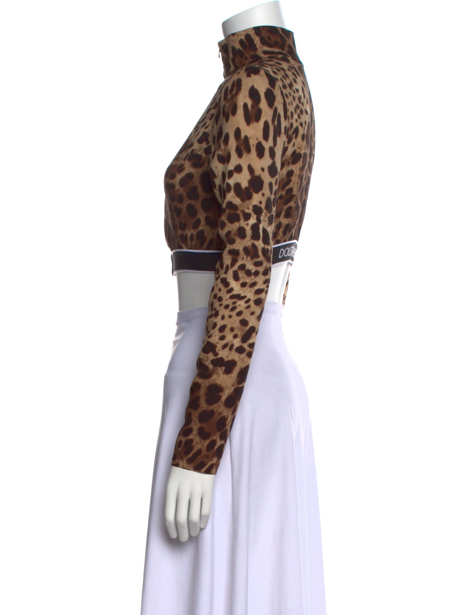 Dolce & Gabbana Silk Animal Print Crop Top