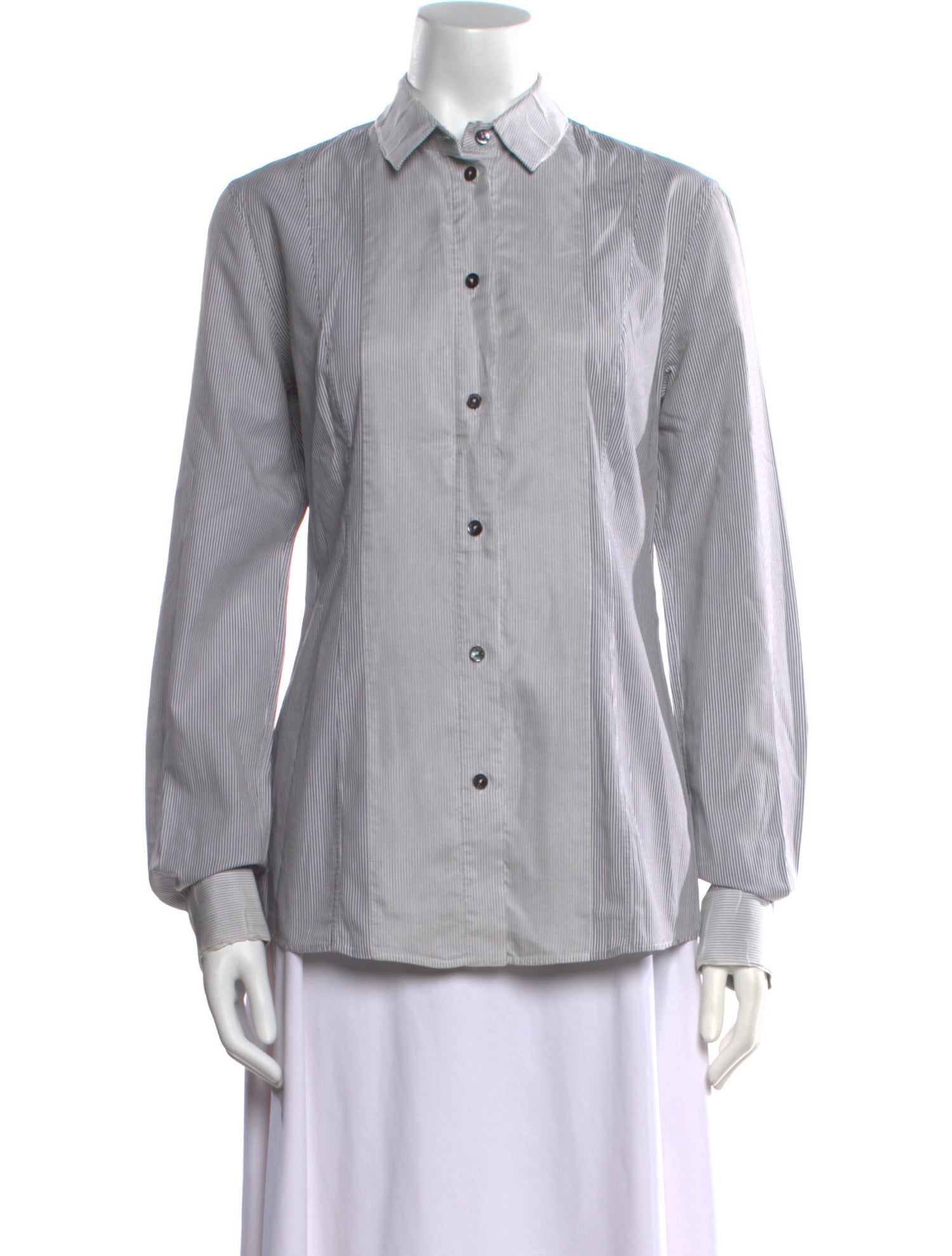 Dolce & Gabbana Striped Long Sleeve Button-Up Top