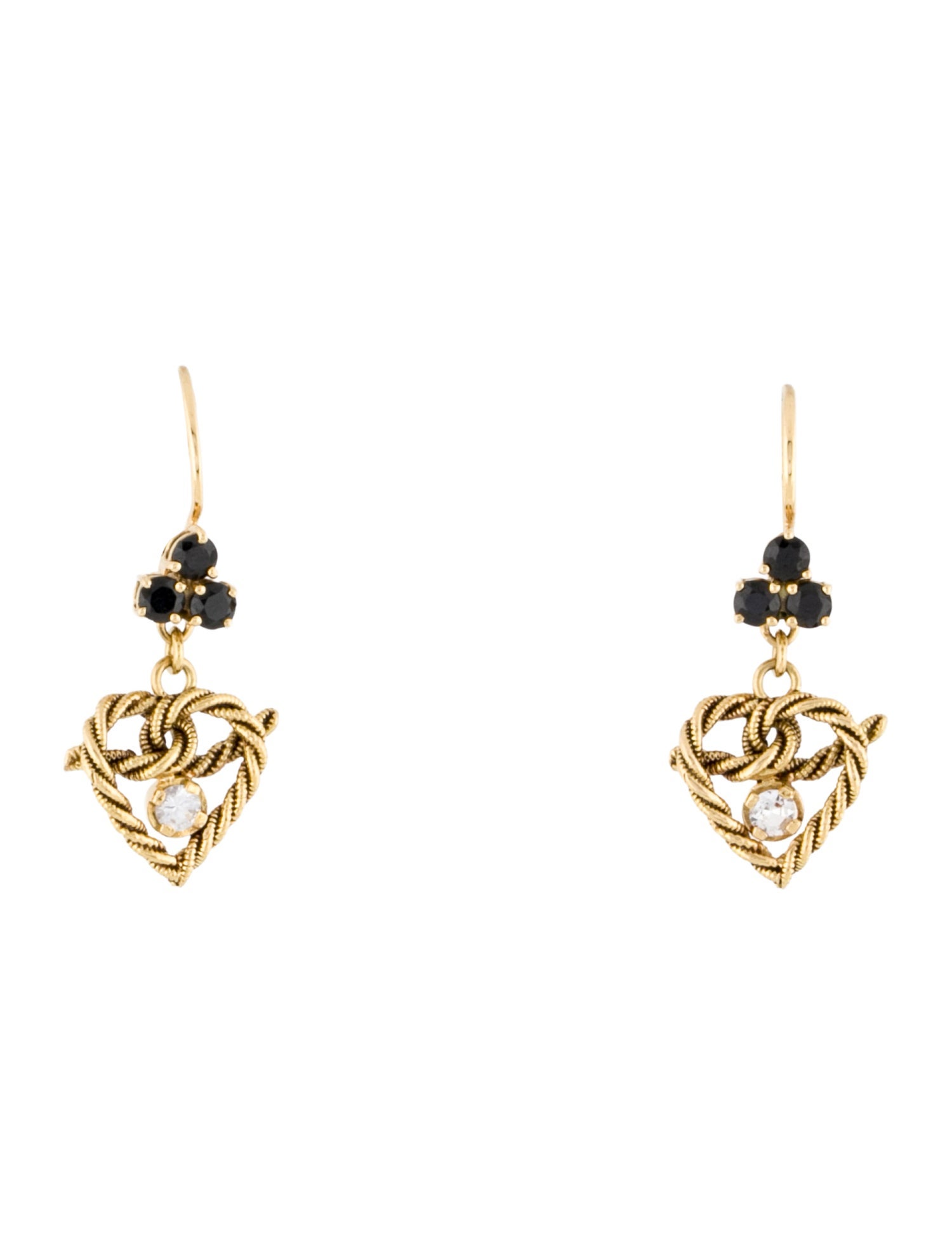 Dolce & Gabbana 18K Sapphire Heart Drop Earrings
