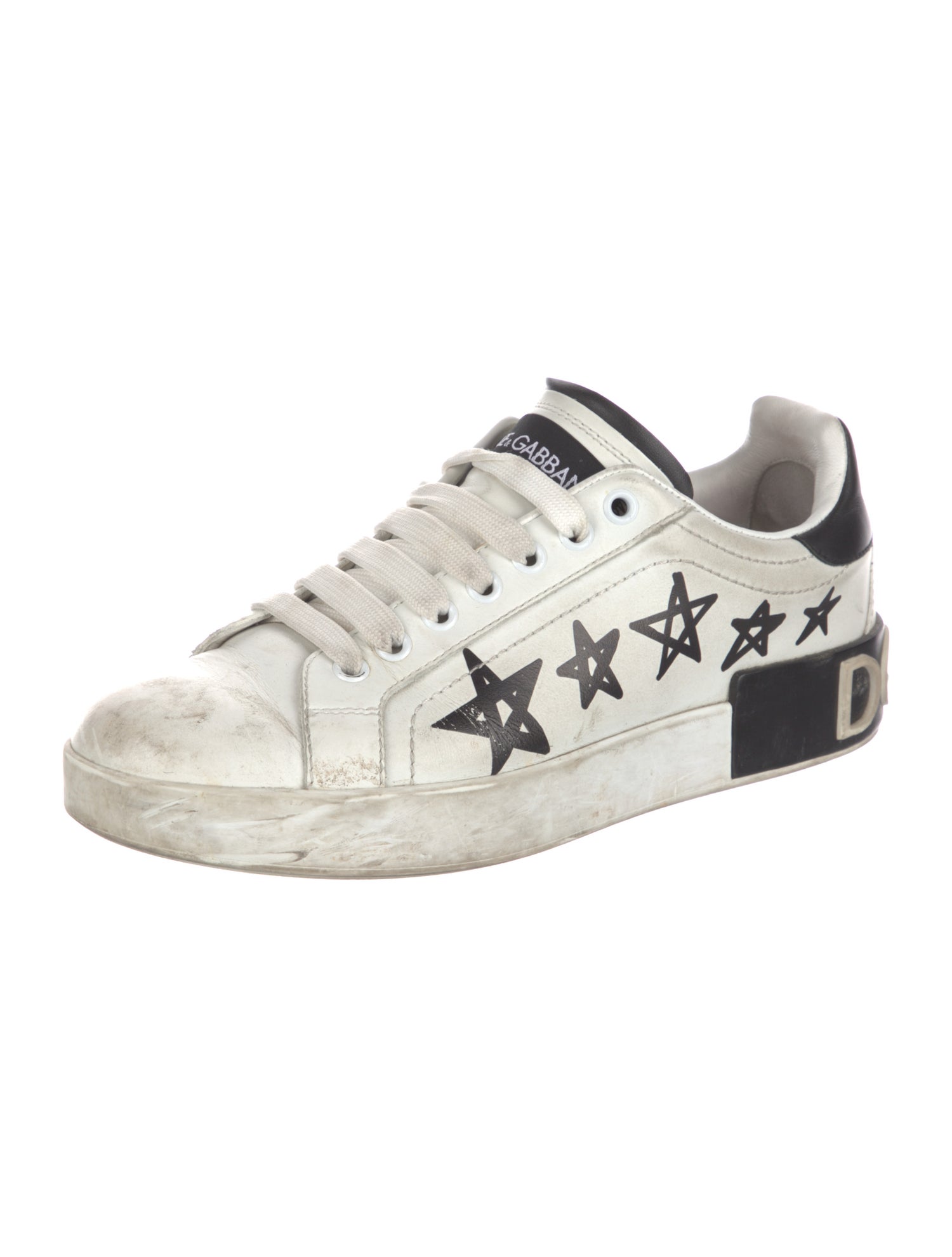 Dolce & Gabbana Leather Printed Sneakers