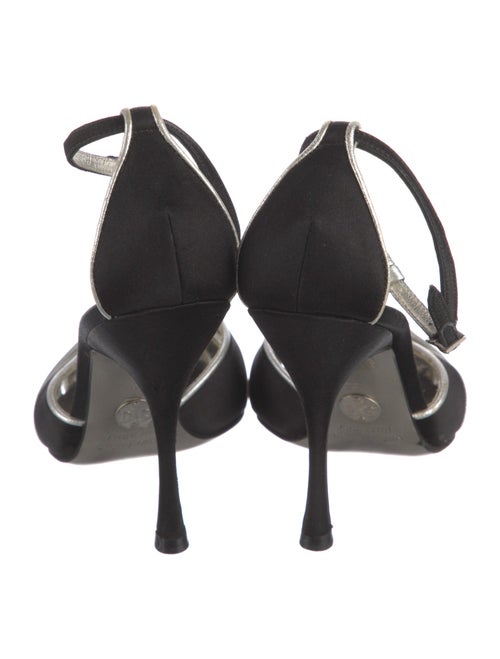 Dolce & Gabbana Satin Colorblock Pattern T-Strap Pumps