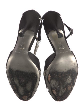 Dolce & Gabbana Satin Colorblock Pattern T-Strap Pumps