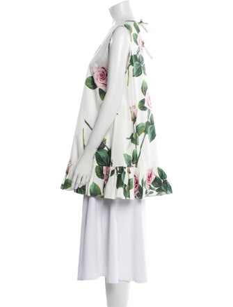 Dolce & Gabbana Floral Print Bateau Neckline Tunic