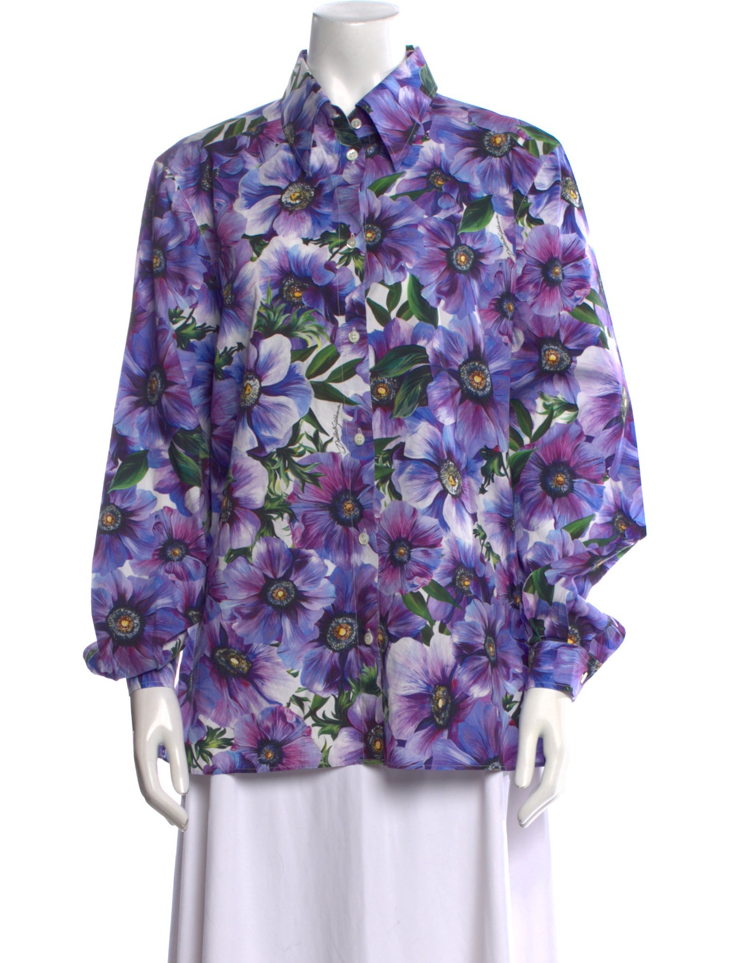 Dolce & Gabbana Floral Print Long Sleeve Blouse
