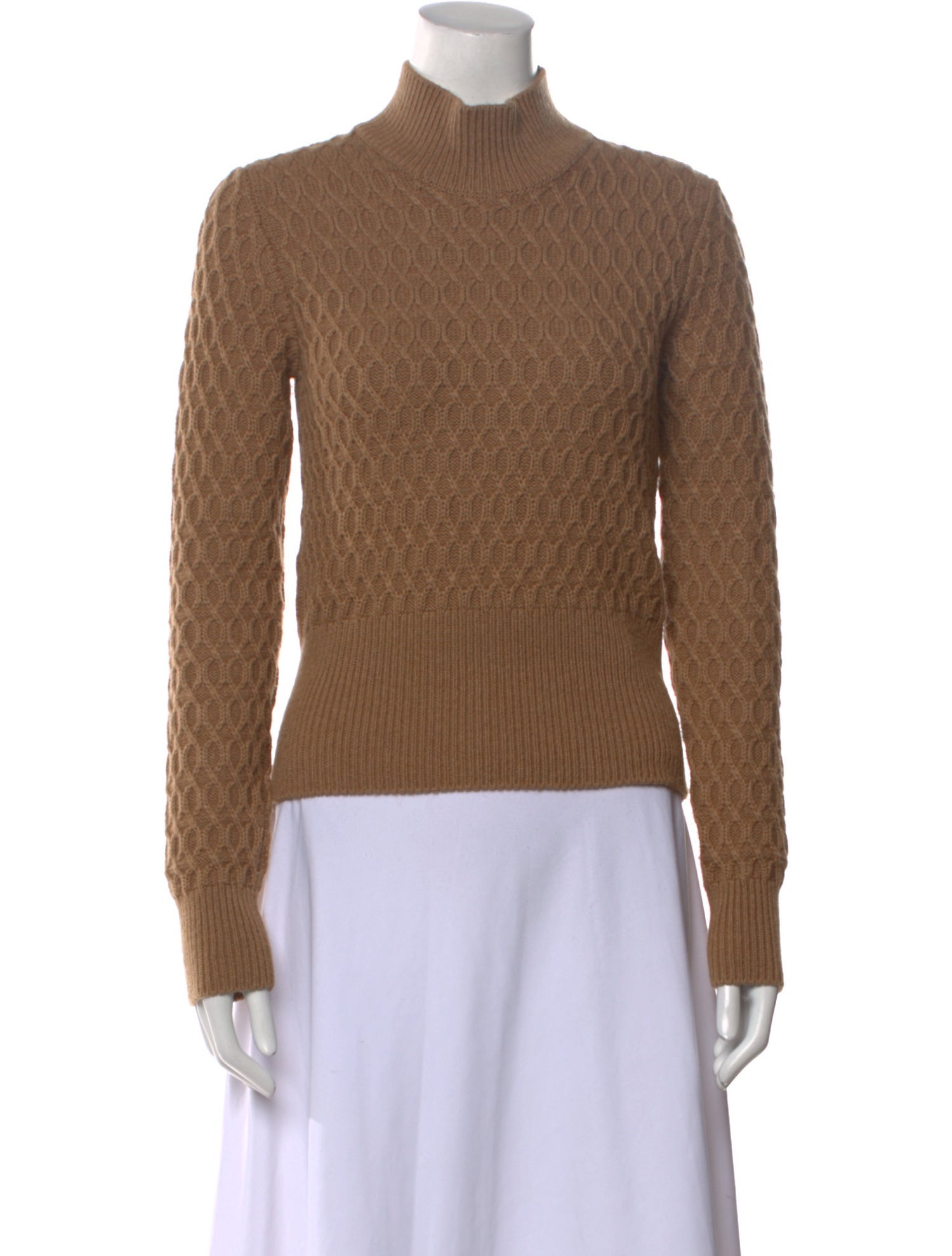 Dolce & Gabbana Camel Hair Mock Neck Sweater