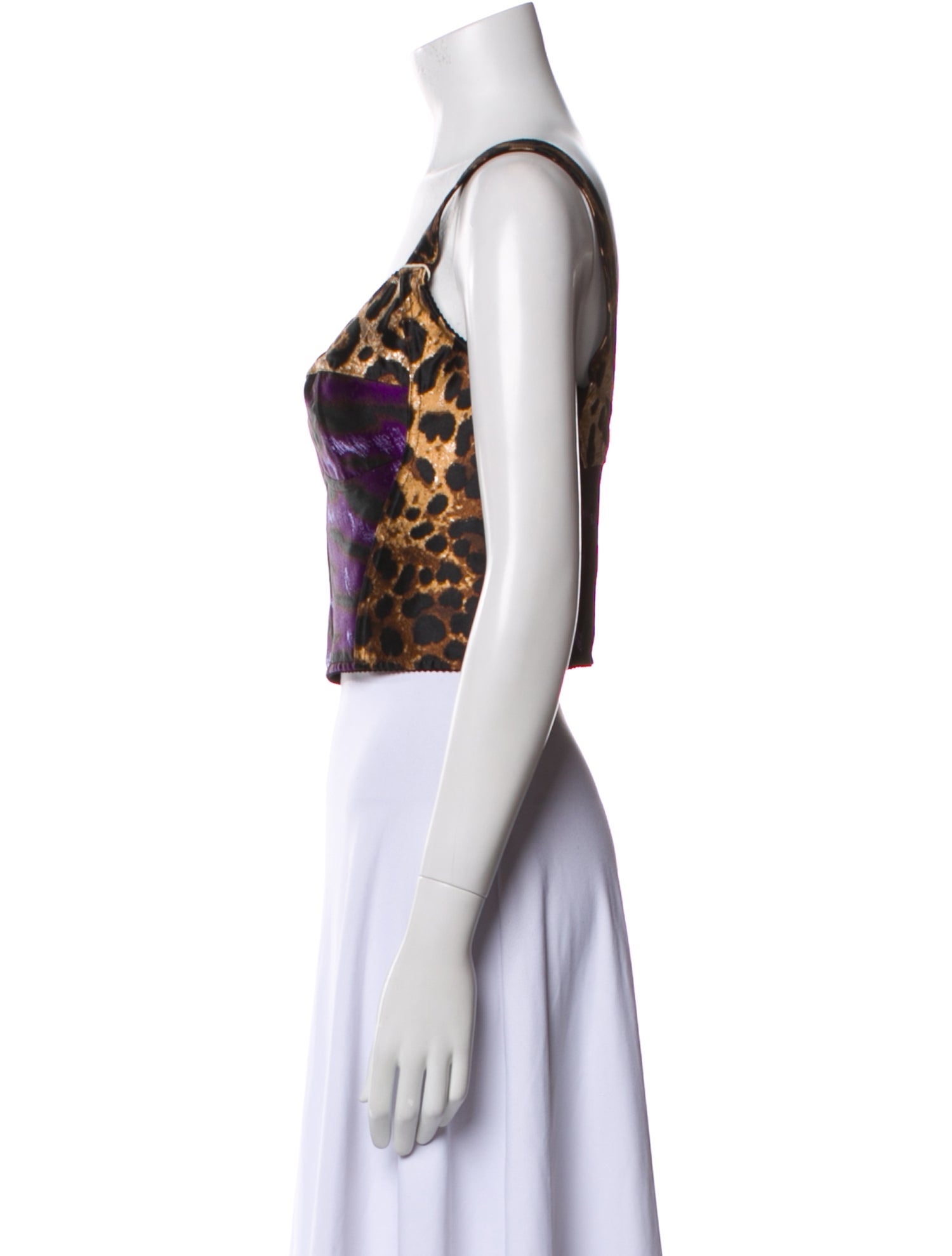 Dolce & Gabbana Printed Square Neckline Crop Top