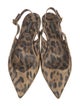 Dolce & Gabbana Leather Animal Print Slingback Flats