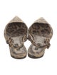 Dolce & Gabbana Leather Animal Print Slingback Flats