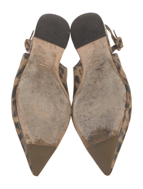 Dolce & Gabbana Leather Animal Print Slingback Flats