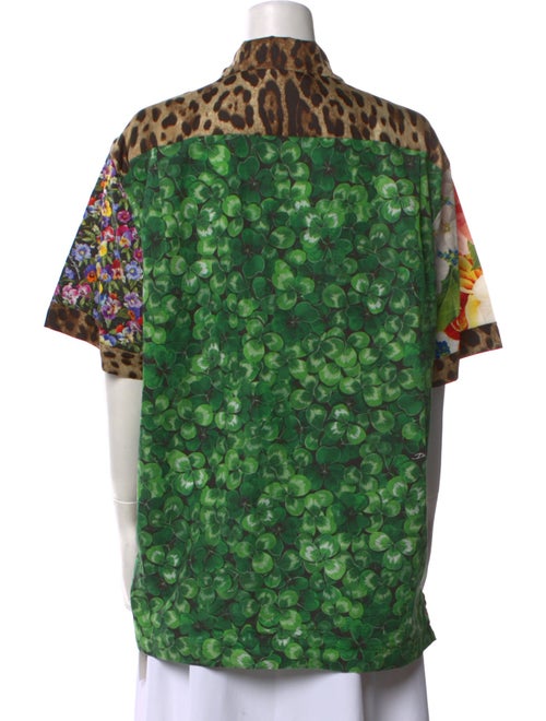 Dolce & Gabbana Floral Print Short Sleeve Button-Up Top