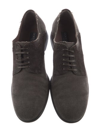 Dolce & Gabbana Canvas Leather Trim Embellishment Oxfords