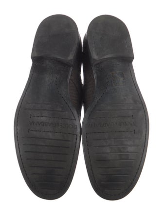 Dolce & Gabbana Canvas Leather Trim Embellishment Oxfords