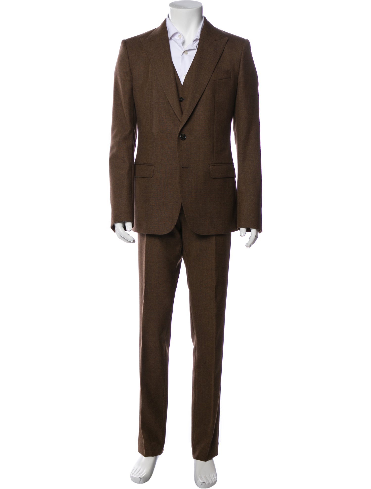 Dolce & Gabbana Wool Peak Lapel Three Piece Suit