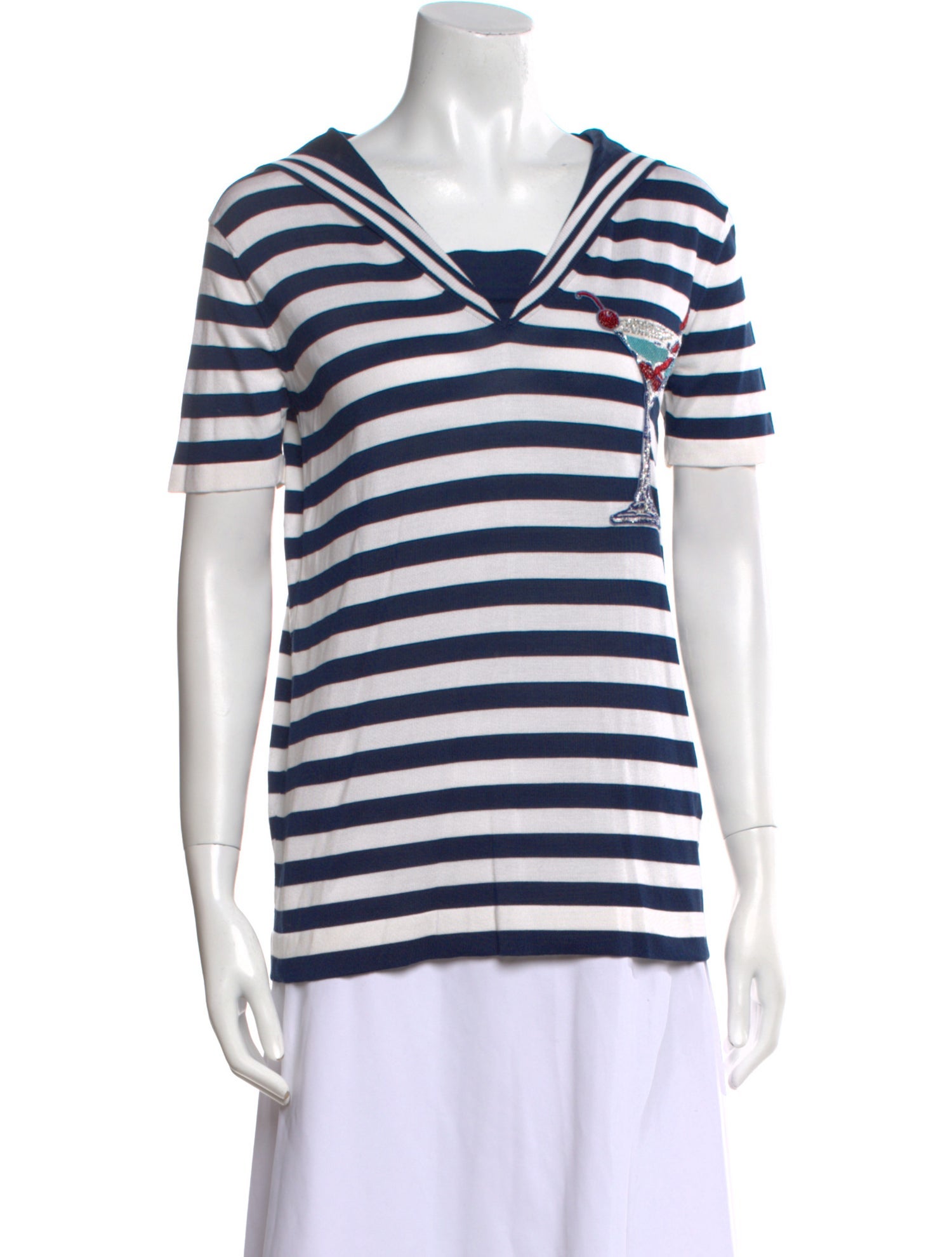 Dolce & Gabbana Silk Striped T-Shirt