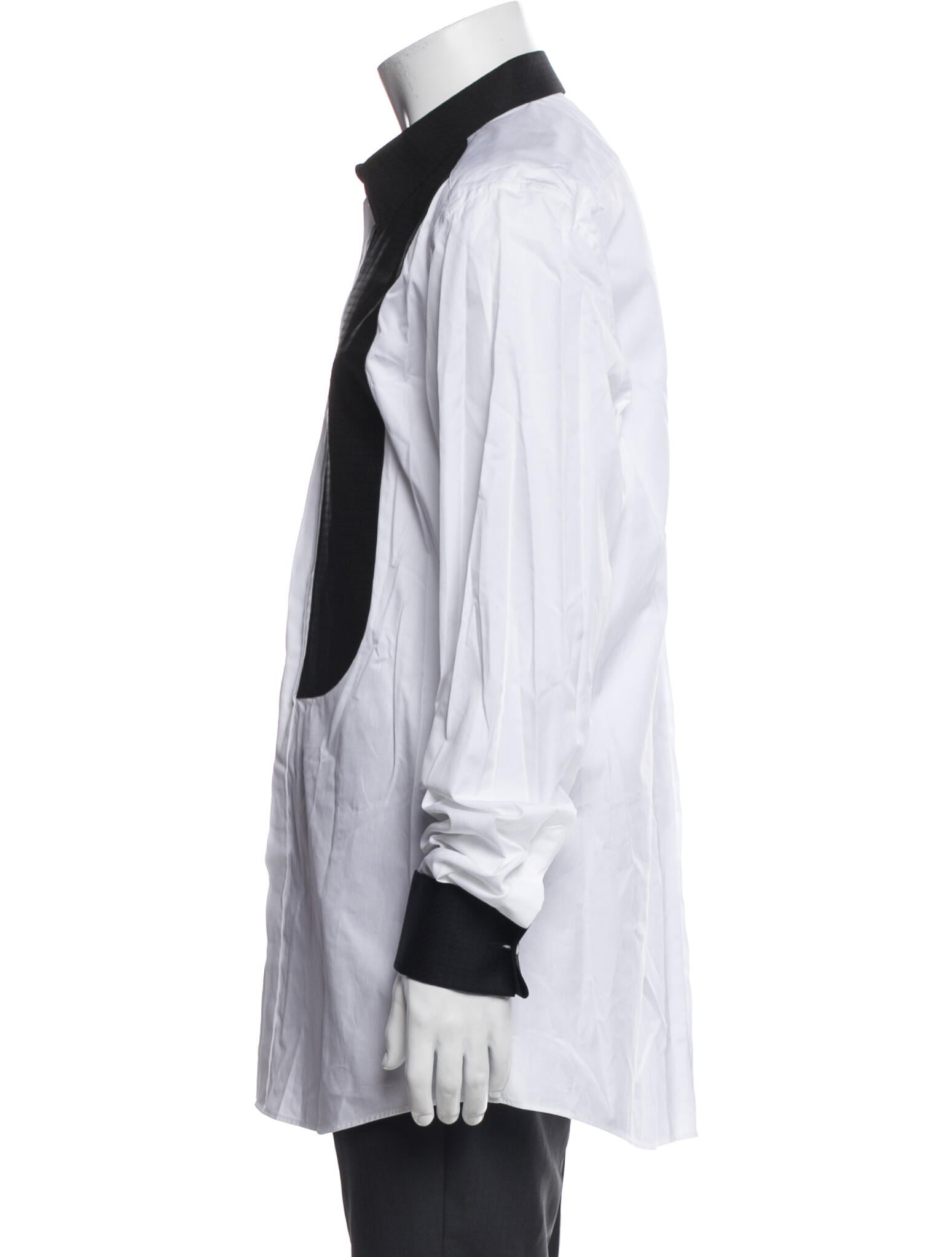 Dolce & Gabbana Colorblock Pattern Long Sleeve Tuxedo Shirt