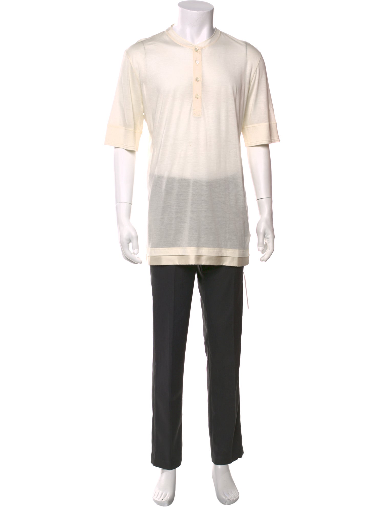 Dolce & Gabbana Scoop Neck Short Sleeve Henley
