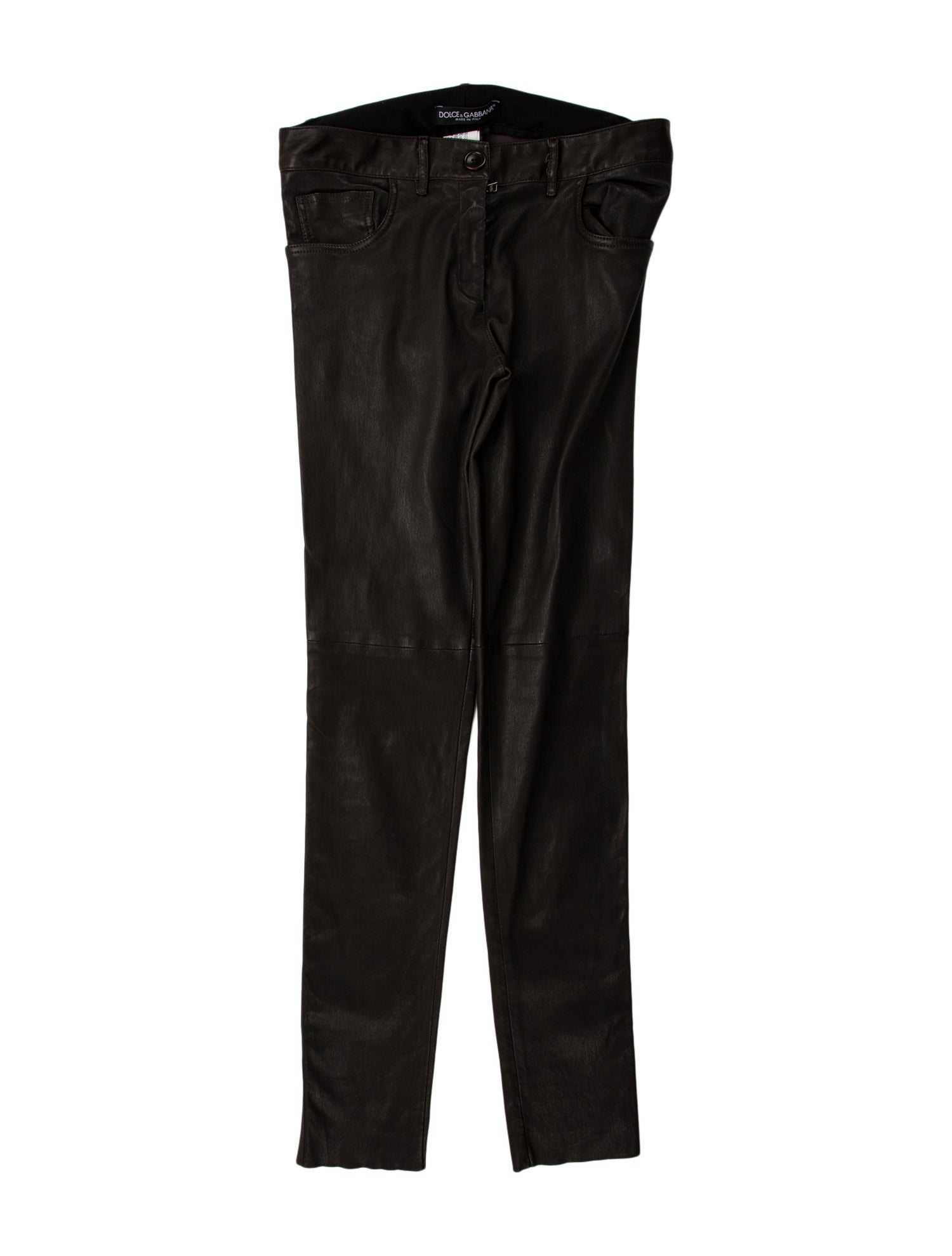 Dolce & Gabbana Goat Leather Skinny Leg Pants