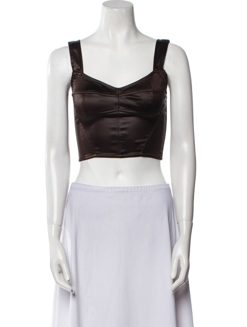 Dolce & Gabbana Square Neckline Sleeveless Crop Top