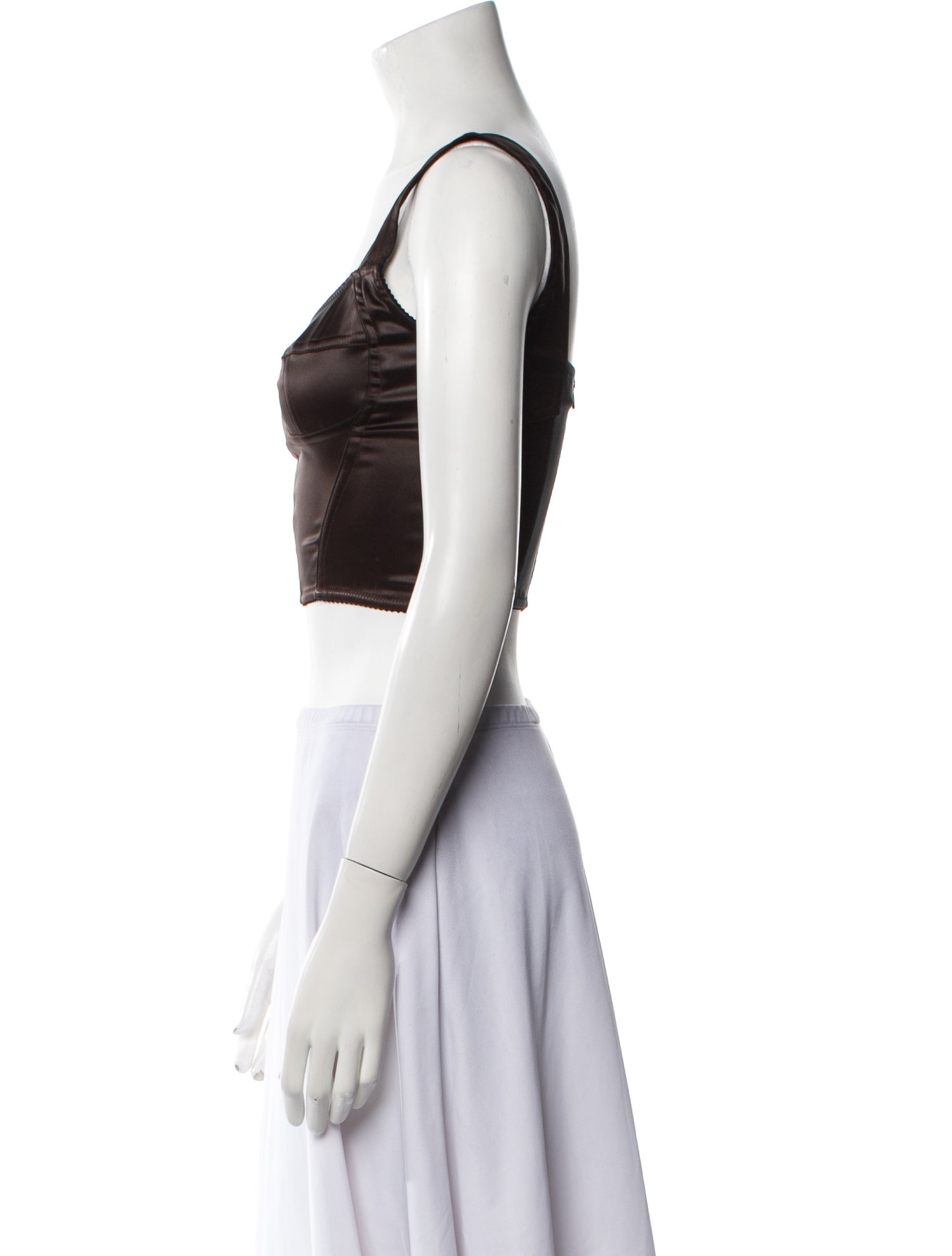 Dolce & Gabbana Square Neckline Sleeveless Crop Top