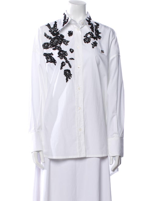 Dolce & Gabbana Patterned Long Sleeve Button-Up Top