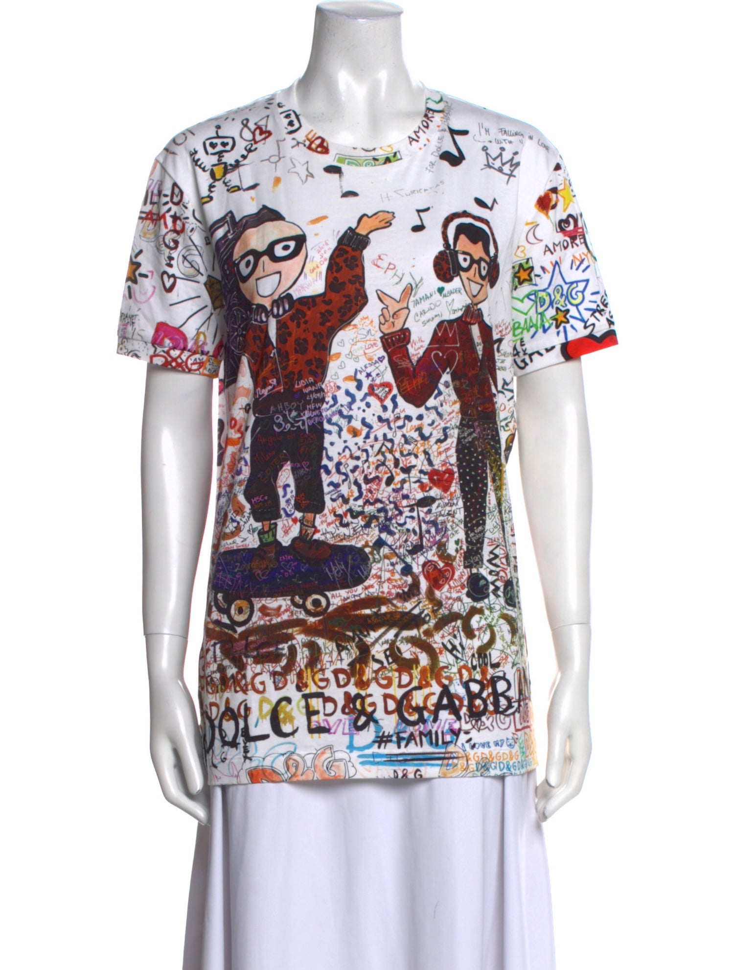 Dolce & Gabbana Printed Crew Neck T-Shirt