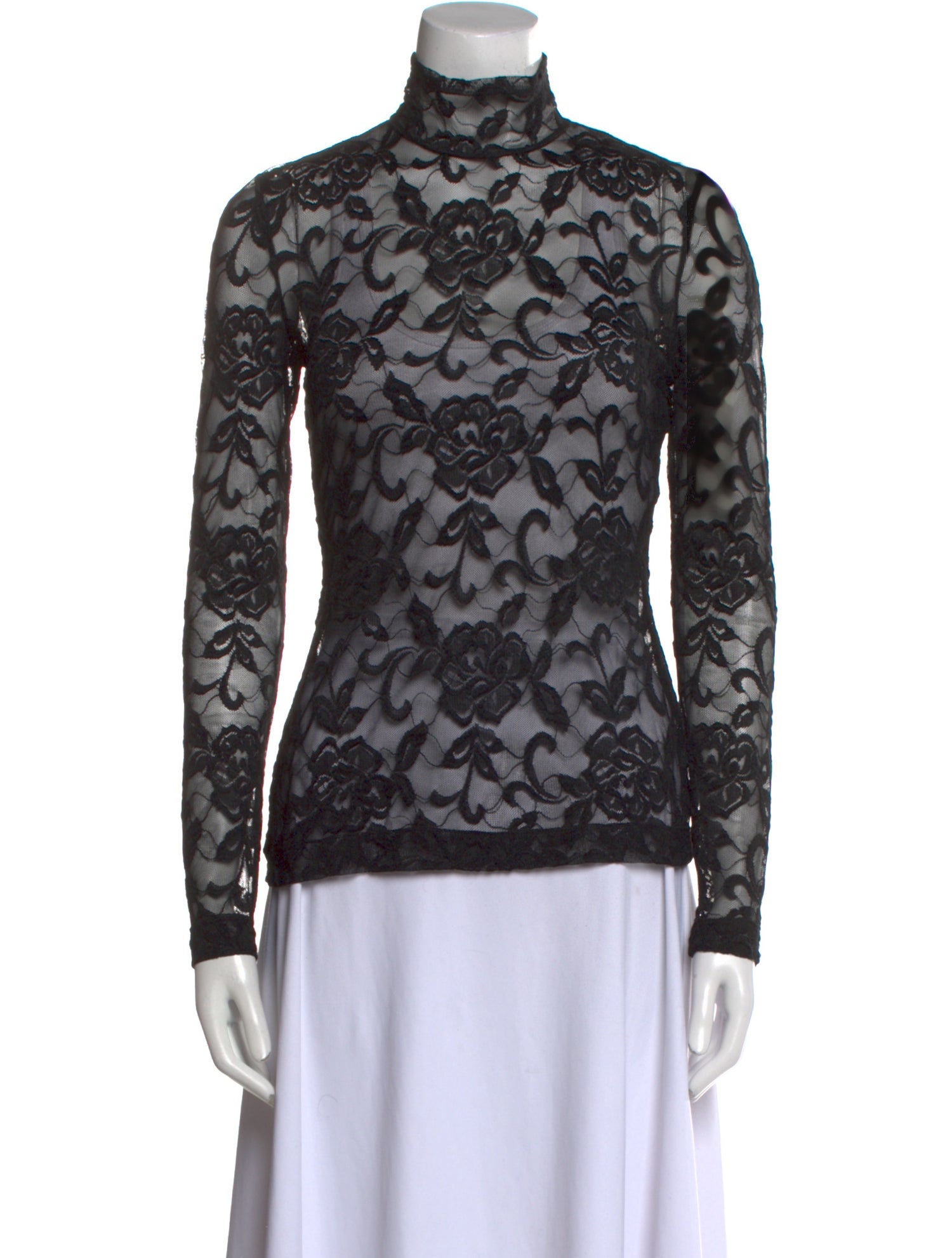 Dolce \u0026 Gabbana Lace Lace Pattern Top - Black Tops, Clothing - DAG535239 |  The RealReal, image size:1500x1981