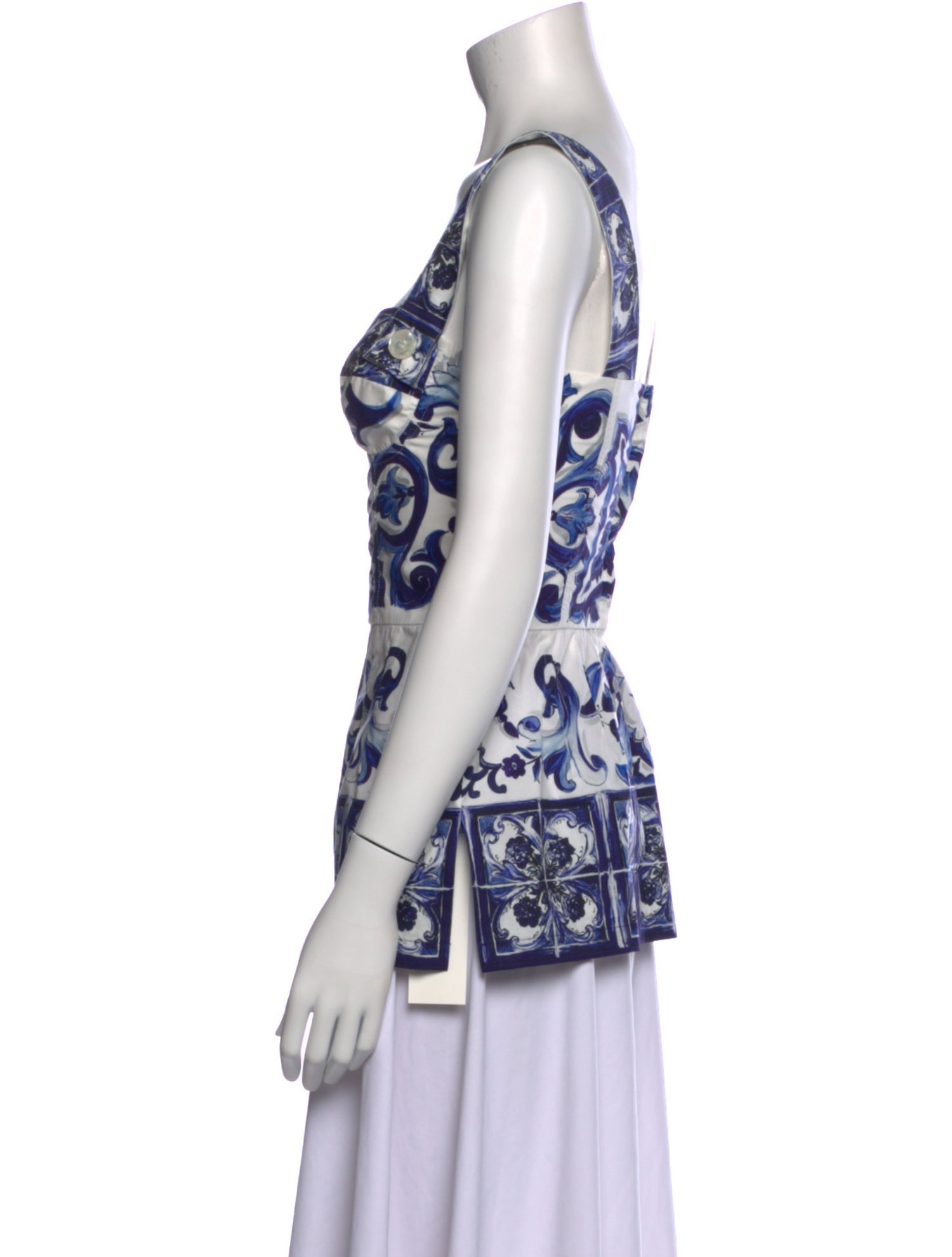 Dolce & Gabbana Printed Square Neckline Top