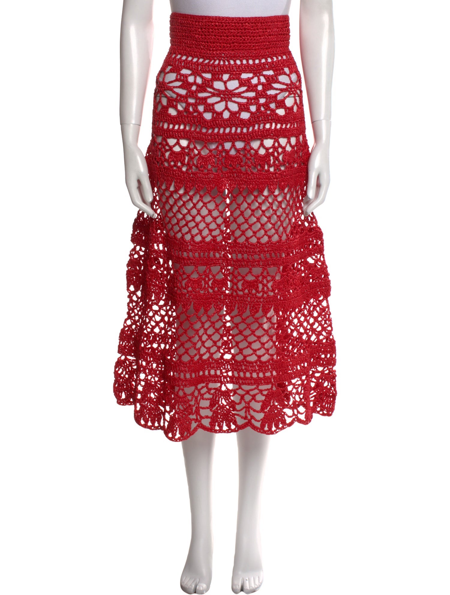 Dolce & Gabbana Lace Pattern Midi Length Skirt w/ Tags