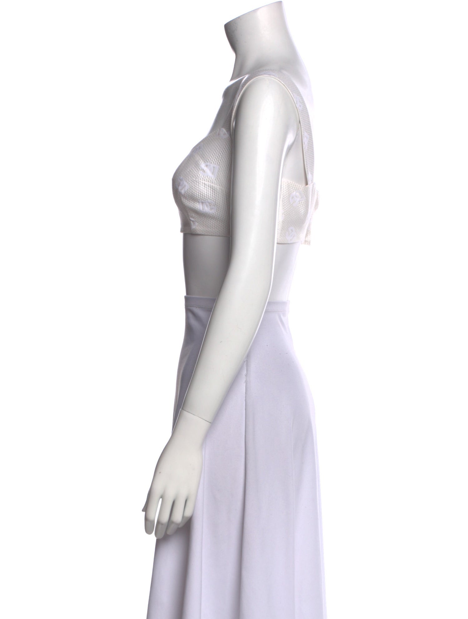 Dolce & Gabbana Square Neckline Sleeveless Crop Top