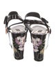 Dolce & Gabbana Patent Leather Floral Print Sandals