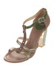 D&G Leather T-Strap Sandals